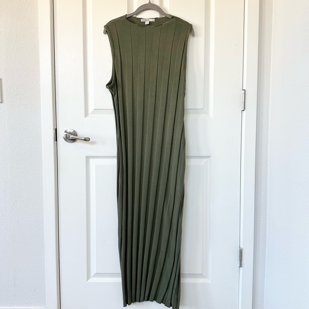 Stateside Olive Ribbed Midi Bodycon Dress - Picture 4 of 9